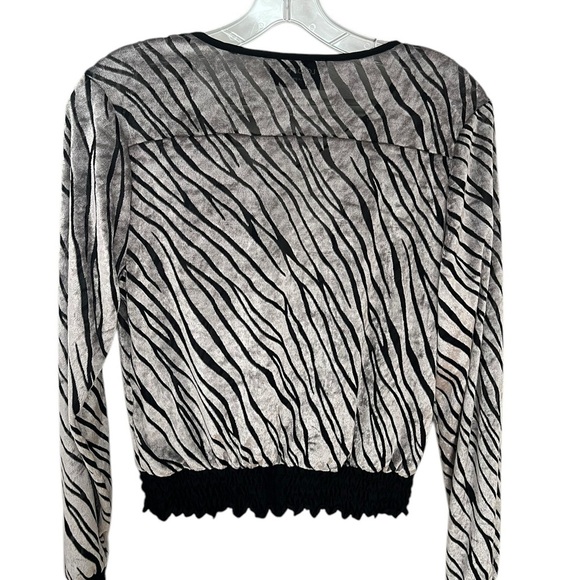 Loyd/Ford Palm Beach Top Blouse Burnout Velvet Zebra Stripe Small Punk Glam - Picture 5 of 10